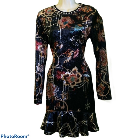 long sleeve velvet dress size M - Picture 8 of 13